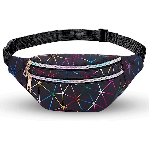 2025 Ny Midjeväska, Holografisk Magväska med PU-läder, Glänsande Bältesväska Festival Rave Bumbags för Damer