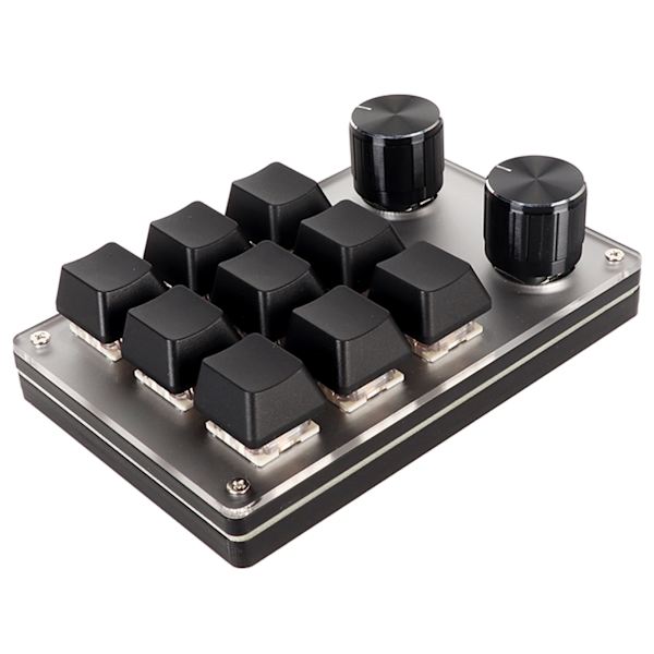 Punainen kytkin makronäppäimistö Plug and Play Ergonomiset mukautetut nupit USB -mininäppäimistö pöytätietokoneelle 9 näppäintä 2 nuppia