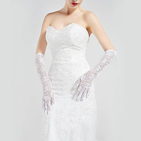 Elegante blonde brudehandsker - korte opera bryllupshandsker til kvinder - Perfekt til aften, bryllup og forlovelse - One Size