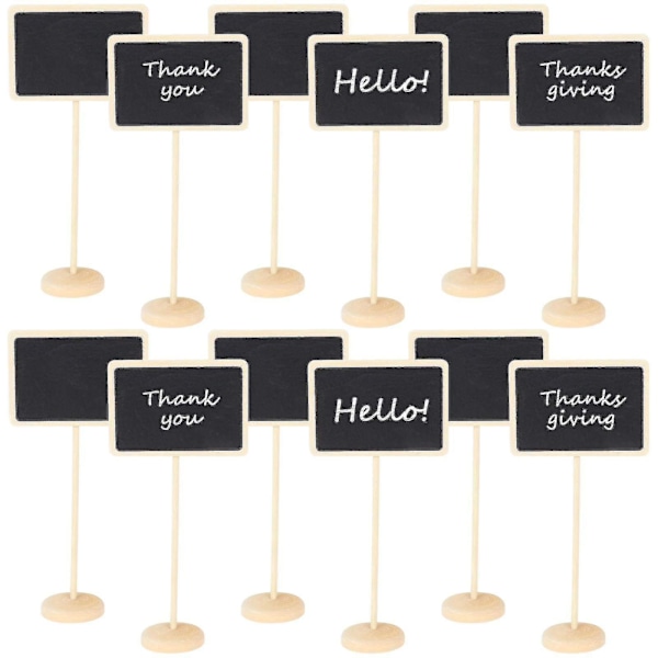 Mini Chalkboard Signs - 12 Pack Blackboard Labels with Easel Stand for Weddings