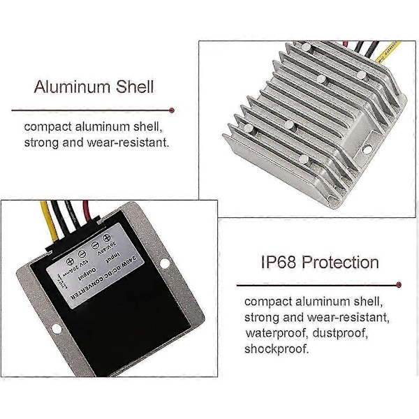 Golfbilsomvandlare 48V 36V till 12V Omvandlare 12V 20A 240W Omvandlare Spänningsregulator kompatibel med Golfbil