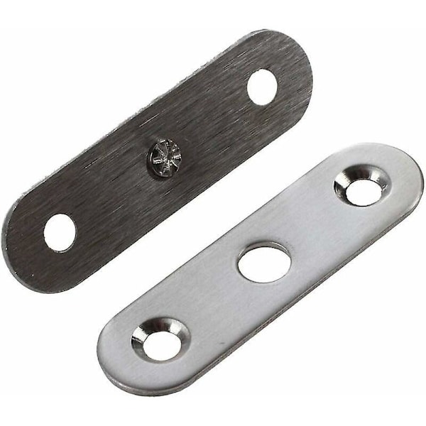 6 Stykker Dørhængsler i Rustfrit Stål til 360 Graders Svingdør Hængsel Monteringsbeslag 57mm x 16mm (Sølv)