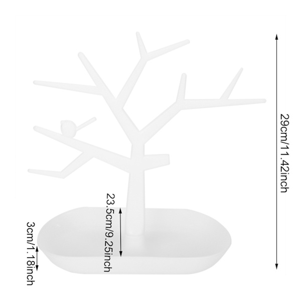 Smykker øredobber Armbånd Ringer Halskjede Holder Display Vis Stand Rack Organizer (Hvit)