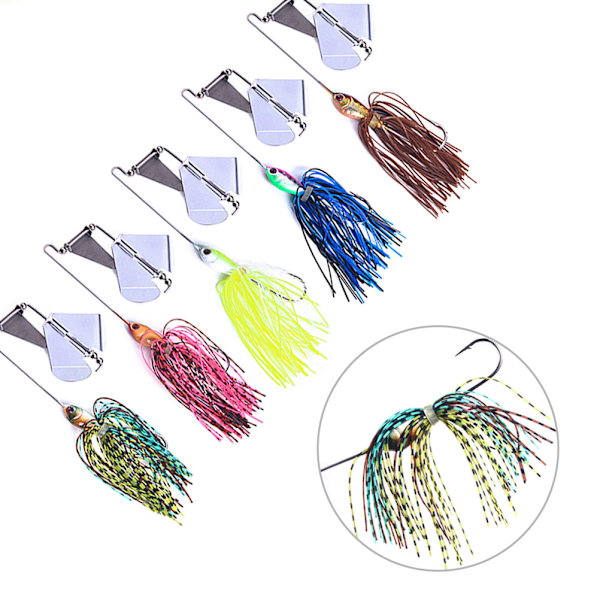 5 st Spinnerbait Fiske Lure Spinner Baits Kits Fiske Hårda Spinner Lures för Bass Öring Lax