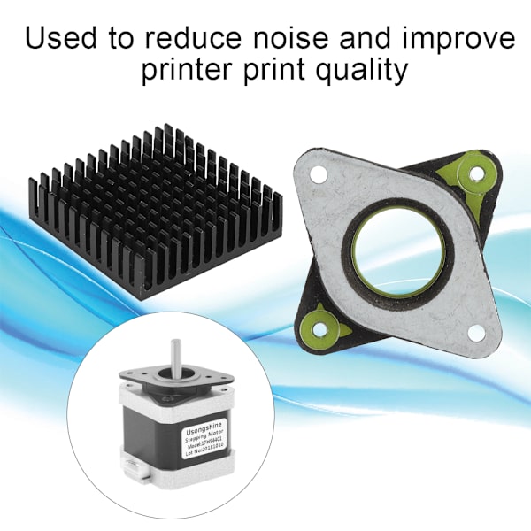 Heatsinks Vibrationsdämpare Set NEMA17 Stepper Motor 3D-skrivartillbehör