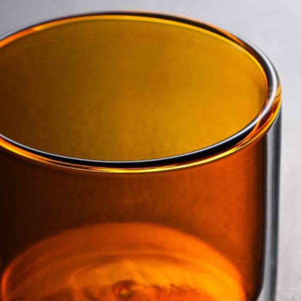 Dubbelväggig isolerad glasmugg Färgglad transparent mugg med handtag kaffekopp