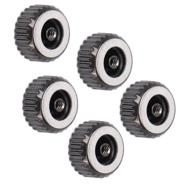 5 kpl Kellon Kruunu Teräs Kellon Pään Korjausosat Vaihtotarvikesarja Musta 5mm / 0.2in
