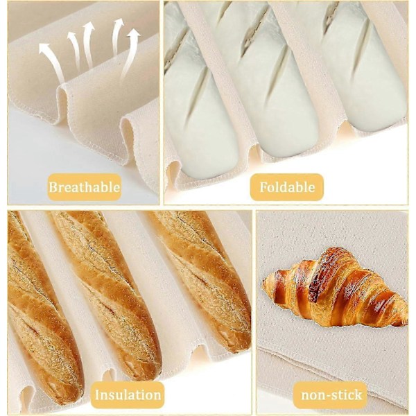 2 STK 3648cm Profesjonell Brød Fermentert Duk, Lin Couche Brød Fermentert Duk for Baguette Loaf Deig Forberedelse og Baking_SZXM