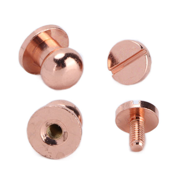20 sæt messingnitter Anti-oxidation rosaguld bagage hardware tilbehør til pung håndtasker skoLst10x8mm