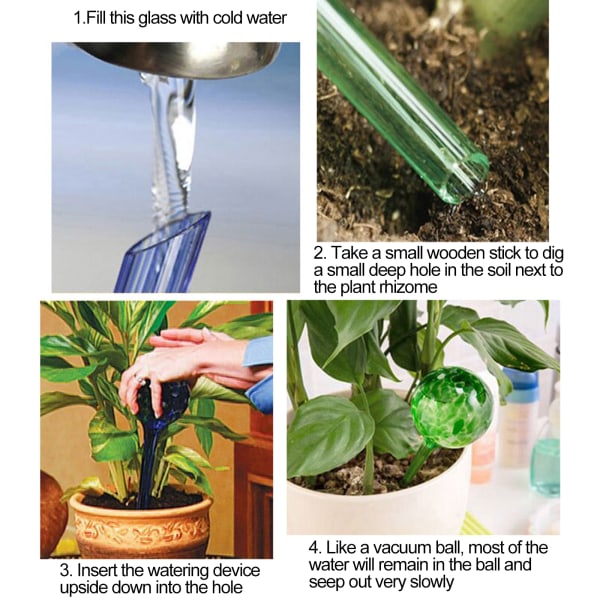 Automatisk blomstervandingsmaskine af glas, selvvandende planteindsats