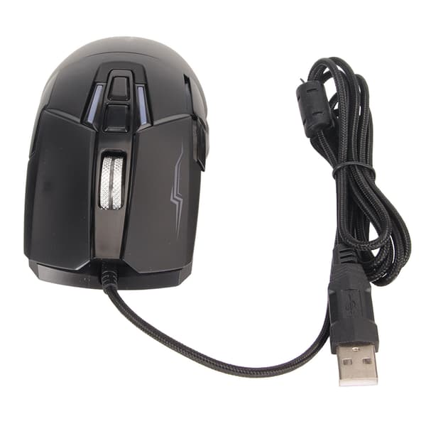 Sportsvognsformet kablet gamingmus USB optisk computermus LED-lys 4 justerbare DPI op til 3200 computermus sort
