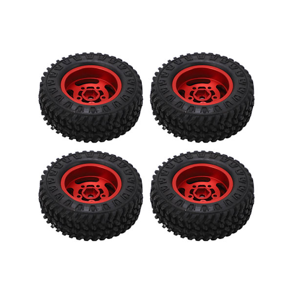 4 kpl 7 mm:n metallivanteen kumirenkaat AXIAL SCX24 1/24 RC-autoon, päivitystarvikkeet, punainen