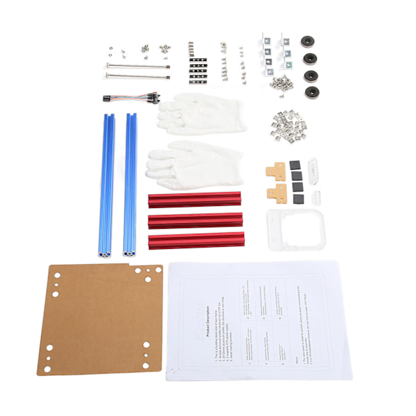 ITX Datamaskin Open Case Brakett God varmespredning Delt maskinvarestruktur Aluminiumslegering DIY Bare ramme for Hjem Blå Rød