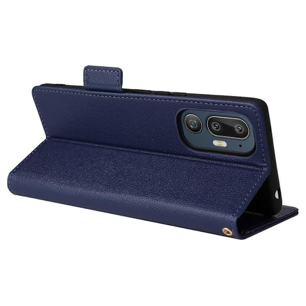 Telefonfodral för HTC U24 Pro 5G Läderfodral Mörkblå Dark blue HTC U24 Pro 5G