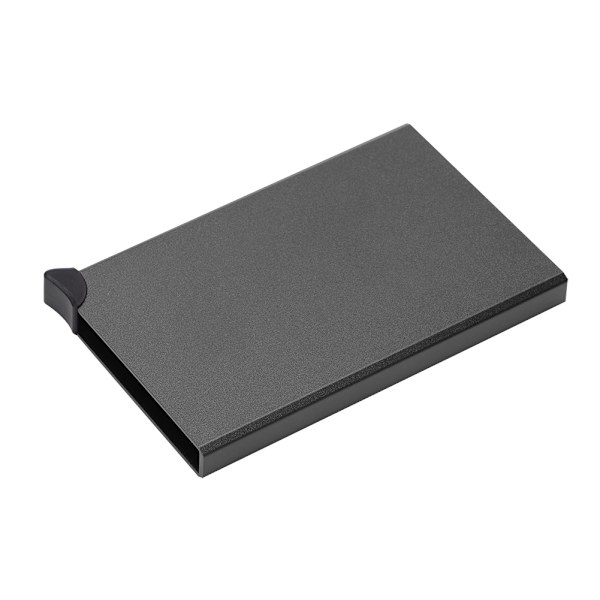 Aluminiumlegering RFID Anti-tyveri kortholder Automatisk Pop-Up Bankkortboks Visitkort Etui Sort