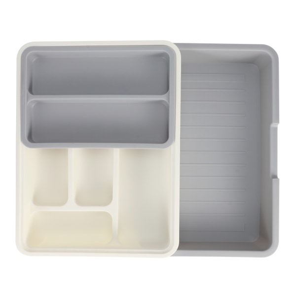 Expanderbart justerbart bestick förvaringsfack Prydlig låda Organizer för kök