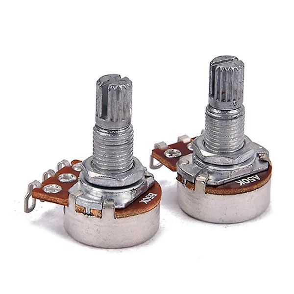 Guitar Potentiometer A50K B50K Delt Aksel Lineær Taper Volumen Tone Pot