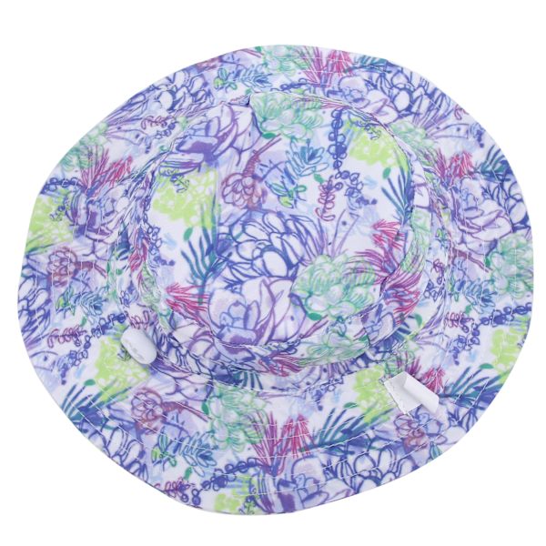 Justerbar strandhatt solhatt unisex baby pojke flicka utomhus barn solhatt lila blomma M