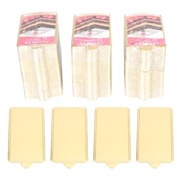 300 stk. Guld Rektangulær Mousse Kage Dessert Board Base Pap Bageværktøj 100x60mm