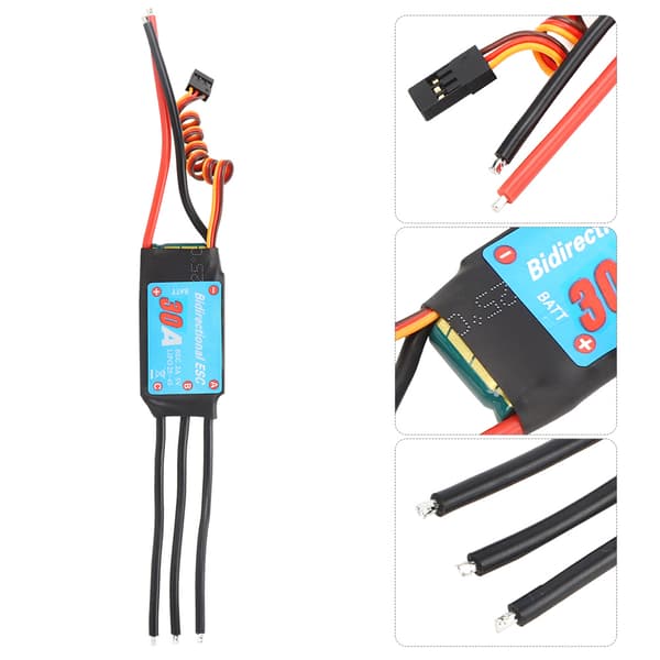 Enveis børsteløs ESC elektronisk hastighetskontroller for RC-bil, skip, undervannspropell (30A) 30A