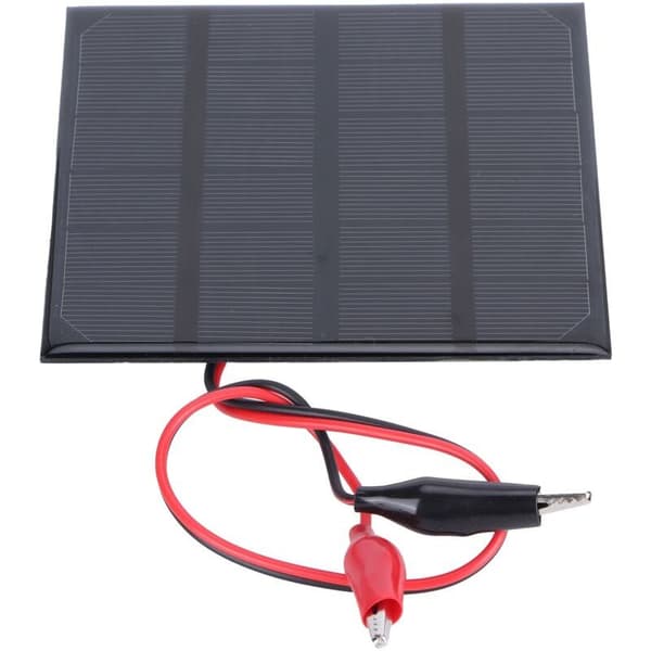 2W 6V Solpanel med klämmor för DIY-laddare för leksaker och lampor