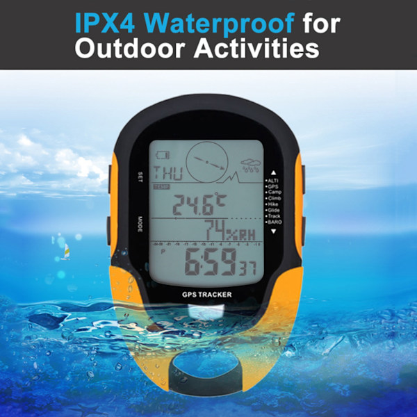 SUNROAD GPS-navigasjonsmottaker Håndholdt USB oppladbar digital høydemålerbarometer