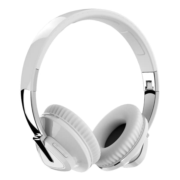 Bluetooth-headset, tung bas, stereo, bløde, komfortable trådløse Bluetooth-hovedtelefoner til computer, mobiltelefon, hvid