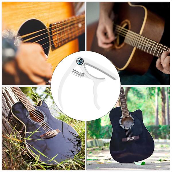 Plastic Guitar Capo Bridge Pin Remover 4~6 Strings Guitar Bas Ukulele CapoWhite