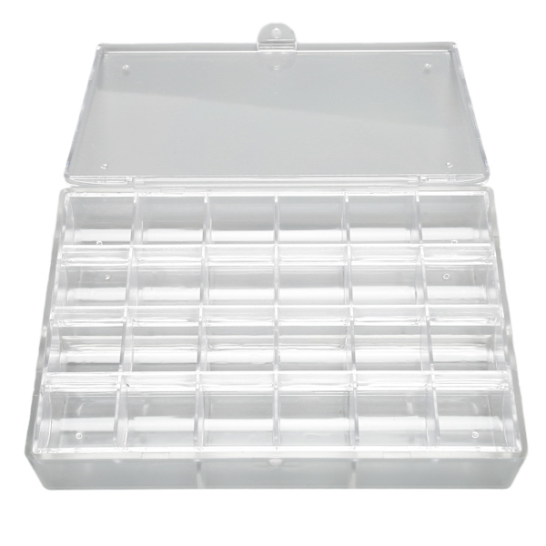 Örhängehållare Organizer Transparent Akryl 30 Grids Portabel Stapelbar Örhängen Organizer Box L