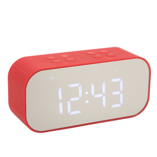 Väckarklocka Spegel Elektronisk Intelligent Brusreducering 45MM Högtalare Dubbel Högtalare Digital Dubbel Väckarklocka Röd