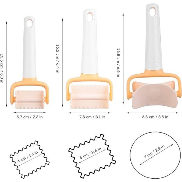 Cookie Cutter, 3 stykker plastkjeksformsett Multifunksjonskutter Kjøkkentilbehør Verktøy for pizzakake Brød DIY dekorasjonsverktøy