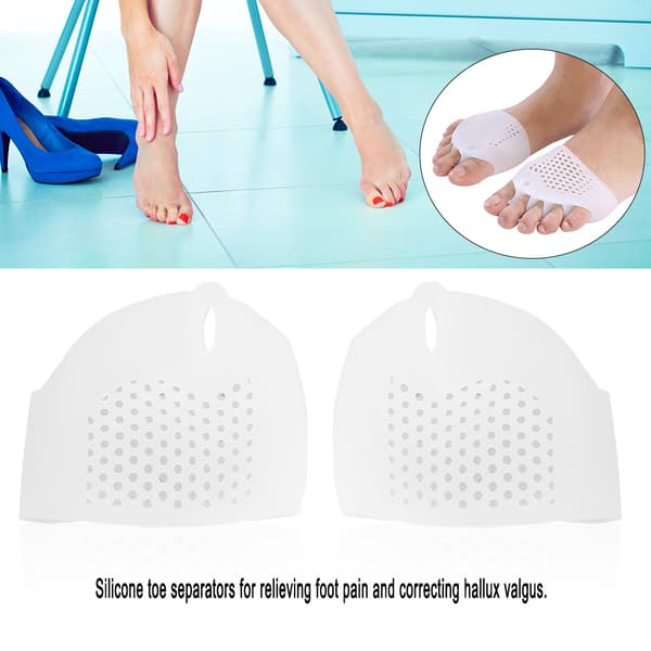 Silikon Hallux Valgus-riktare Tåskydd Fotvård Smärtlindring Vit