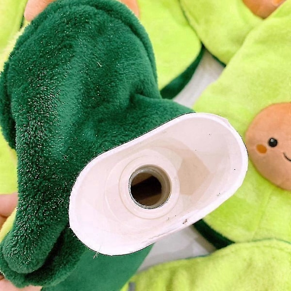 Avocado Gummi Varmvattenflaska Stickad Mjuk Bekväm Varm Vattenflaska Zekai