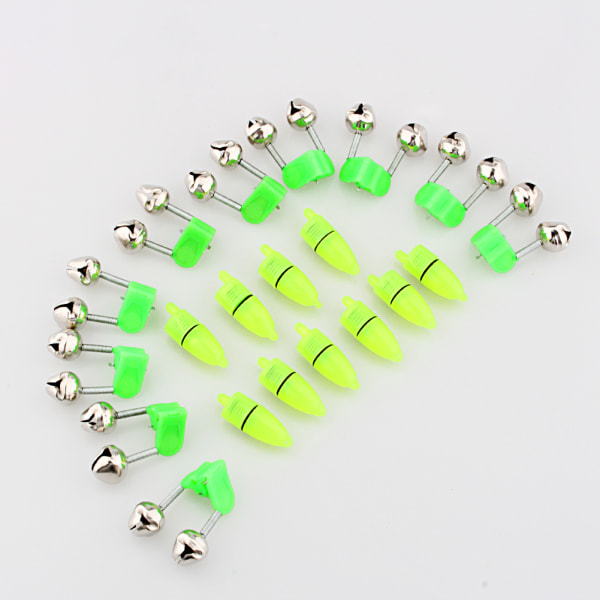 10x Nattfisketilbehør LED-lys Stangspiss Fish Ring Bite Doble Bells