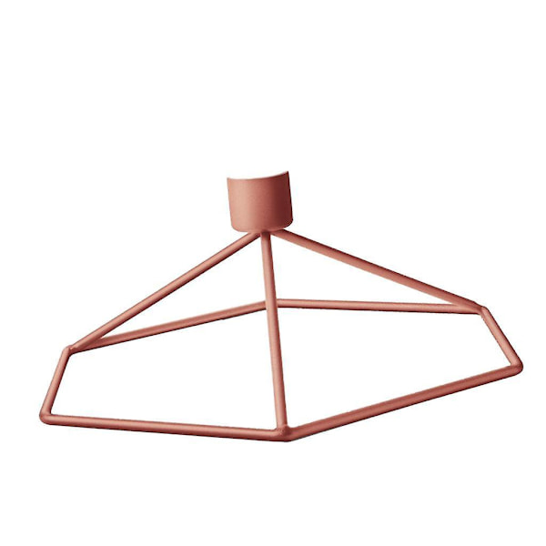 3D Geometrisk Ljushållare Metalltrådsram Avsmalnande Ljusstake Roséguldfärgad