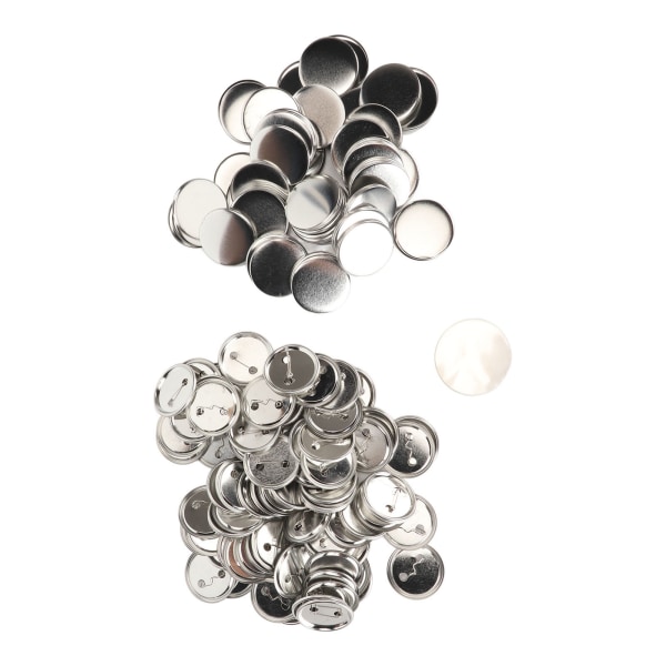 100 Set Pin Back Button Delar Blank Jämning Metall Hållbar Clip Button Making Supplies för Badge Craft DIY 50MM