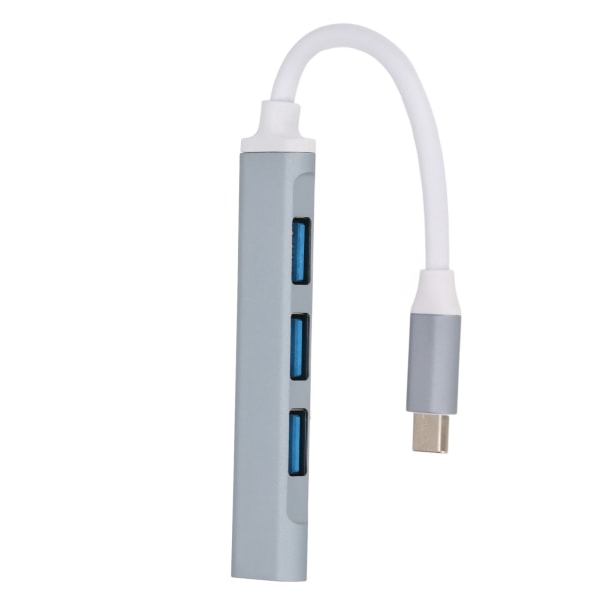USB C Hub 4 i 1 höghastighets lätt bärbar USB dockningsstation för tangentbordsskrivare Mobiltelefon TabletGrå