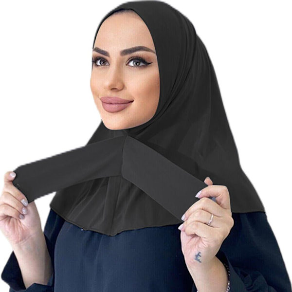 Kvinnors Muslin Huvudduk Färg Sjalar Wraps Muslimsk Stretch Huvudduk Sommar Andas Solhatt Vinter Varma Huva