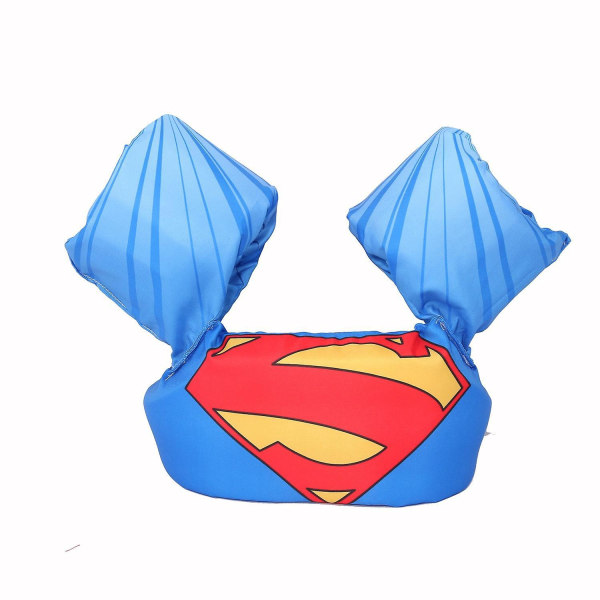Simväst för barn med Superman-tema med armvingar, lämplig för 10-25 kg barn