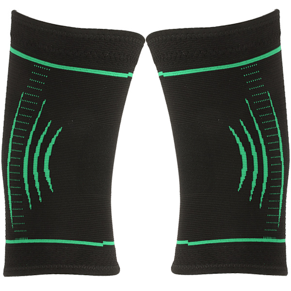 2 st Unisex Nylon Stickade Knäskydd Alla Sidor Andas Håll Varm Löpning Sport Knäskyddgrön S