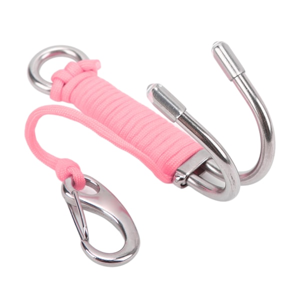 Drift Hook Scuba Diving Dobbelt Dobbelt Rustfrit Stål Drift Hook med Line til Hule DykningPink