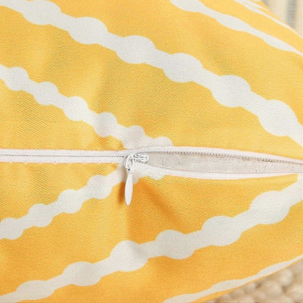 Sett med 2 utendørs vanntette Boho pynteputetrekk, geometriske putetrekk for uteplasshage - 18 x 18 tommer 12X20