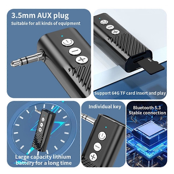 Bluetooth 5.3 Sändare Mottagare 3-I-1 USB Adapter Ljudmottagare