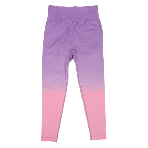Sømløse løfteyogabukser lilla rosa gradient hurtigtørrende høytlivde leggings for kvinner jente