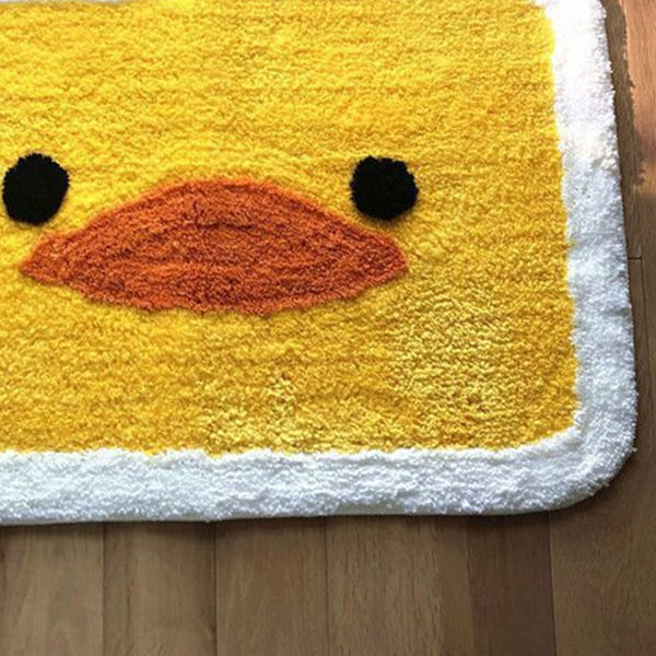 Dörrmatta inomhus Vattenabsorption Inomhus Golvfilt för Hem Badrum Toalett Söt Mönster Gul Anka 40x60cm / 15.7x23.6in