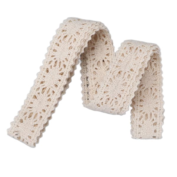 Spets Retro Tyg Handsömnad DIY Material Spets Bomullstråd Spets Juldekoration Beige