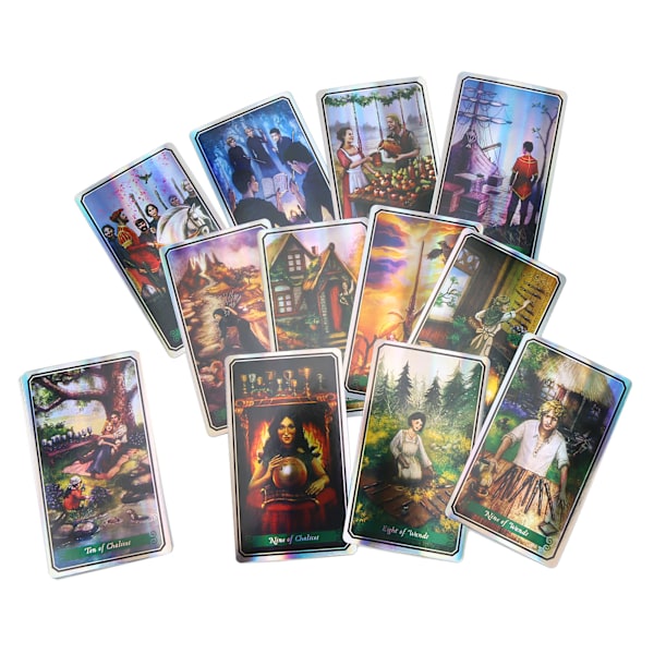 78 stk. Tarotkort - Engelsk skæbne, spådom og lykkefortælling - Kortspil til familiesammenkomster og fester