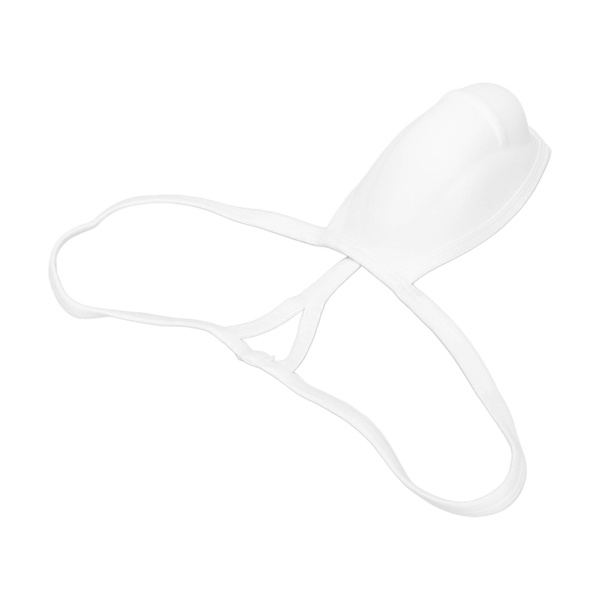 Bulge Cup Mjuk Polyester Bomull Stereo Form Bulge Täckande Underkläder Cup med rem Vit L