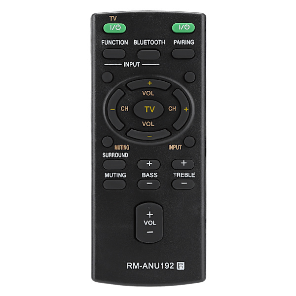 Erstatningsfjernkontroll RM-ANU192 for Sony Sound Bar SACT60BT HTCT60BT SSWCT60