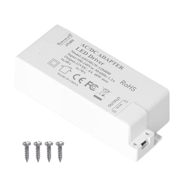 LED-driver DC12V 4A 48W LED-transformator Lampe Strømforsyning Transformator for hjem AC100-240V